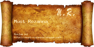 Must Rozanna névjegykártya